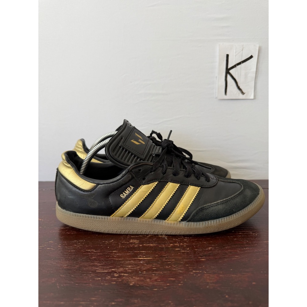 Adidas Samba Messi Soccer Sneakers Black Gold US Men 9